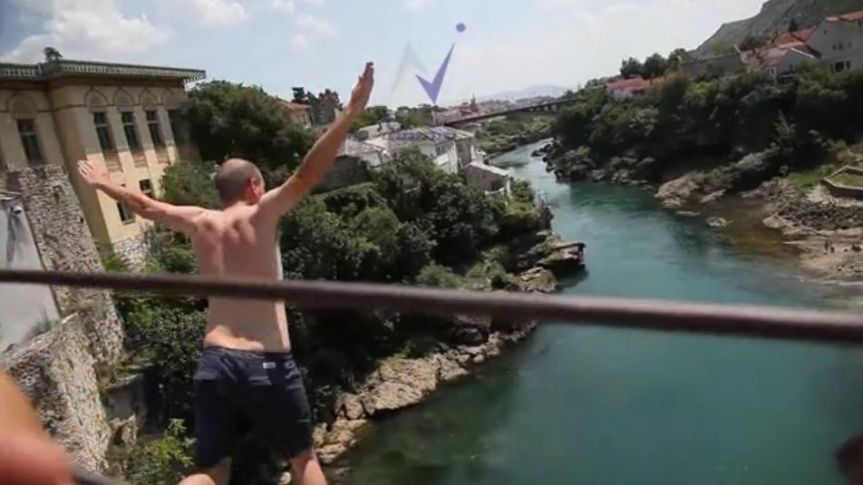 amerikanac, Stari most, Mostar, skok