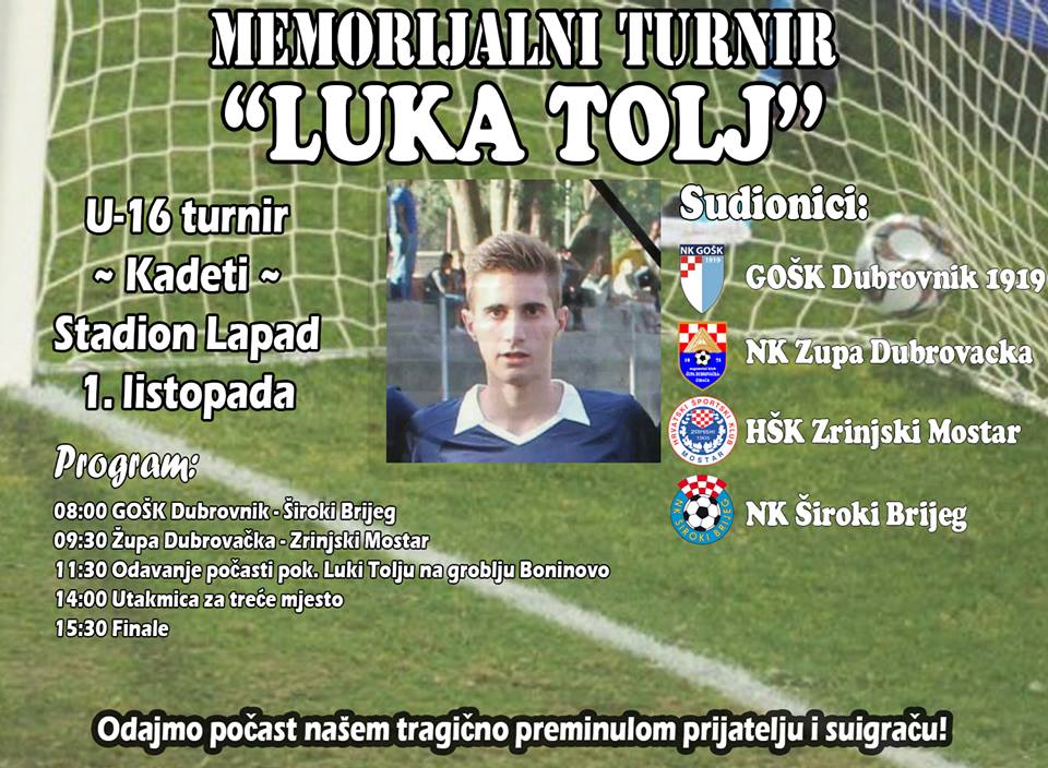 memorijalni turnir Luka Tolj, kadeti, NK Gošk Dubrovnik, Stadion HŠK Zrinjski, NK Široki Brijeg