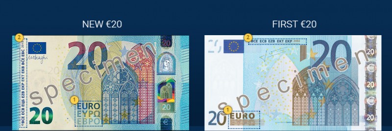 nove novčanice, 20 eura