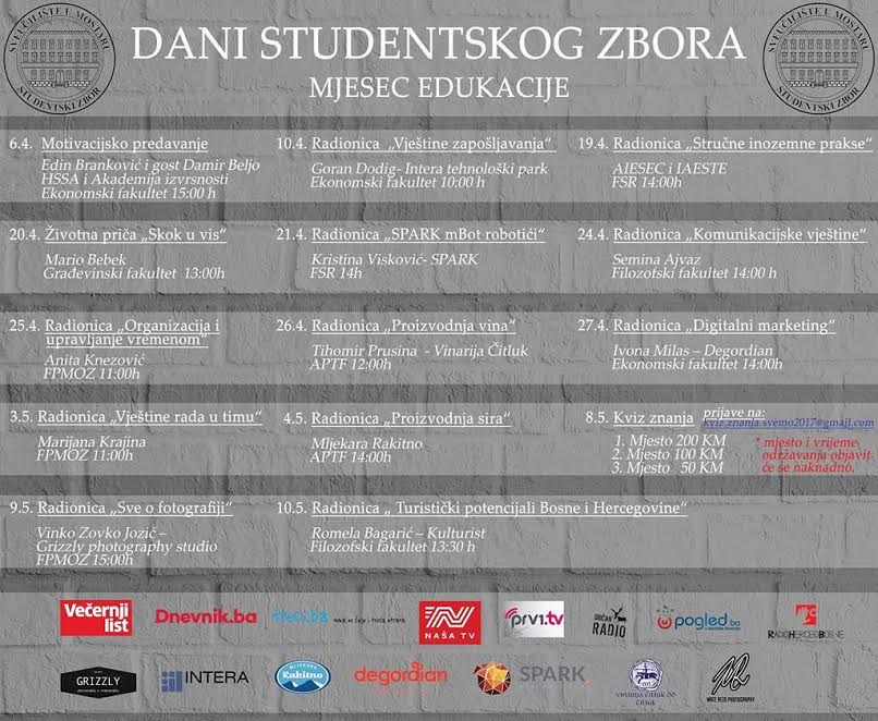 Dani edukacije, Studenski Zbor, Sveučilište u Mostaru