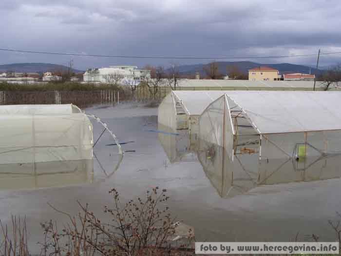 Poplavljeni plastenici prema Čapljini