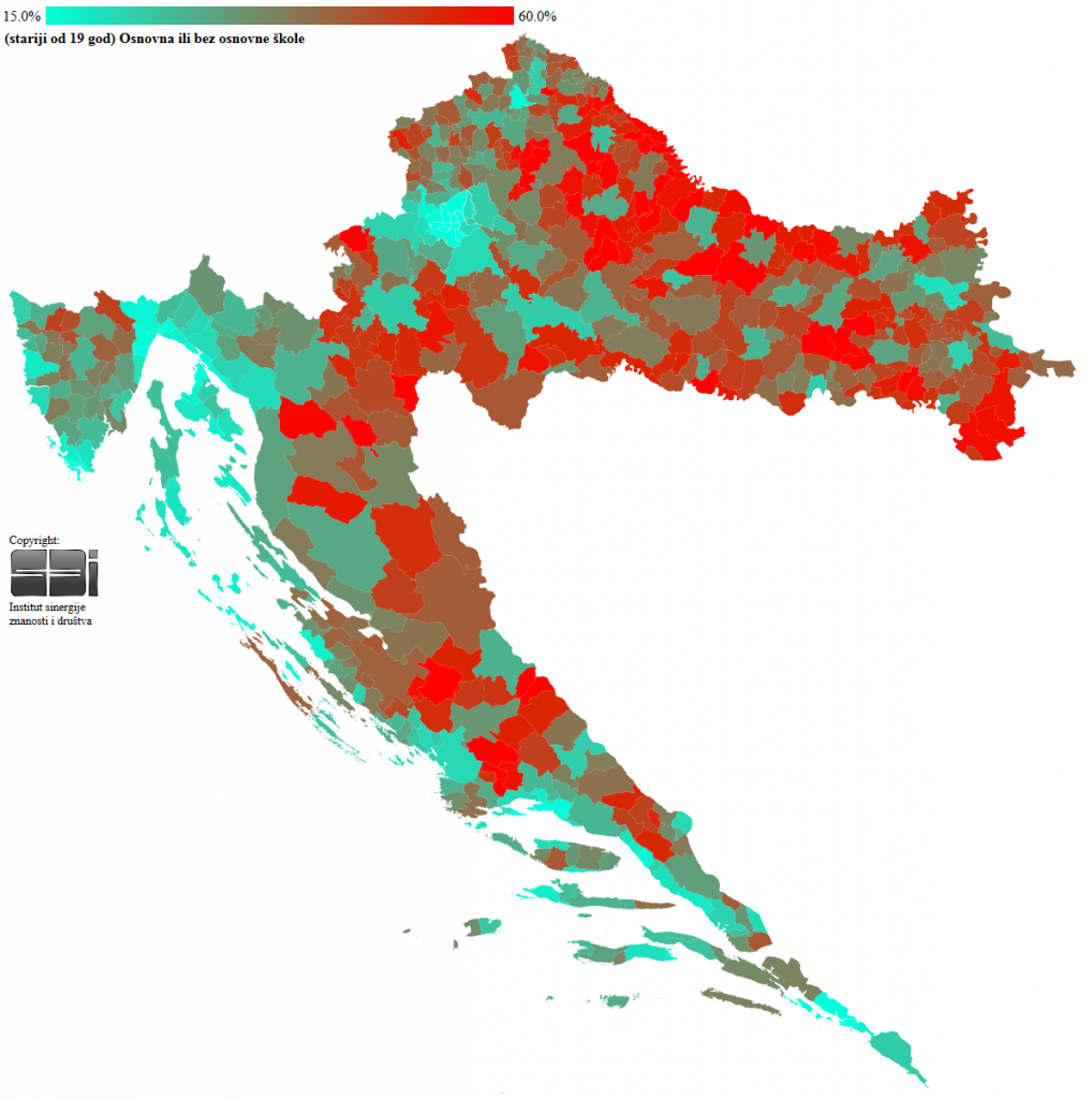 podaci, razlike u obrazovnim resursima, najobrazovaniji, neobrazovani