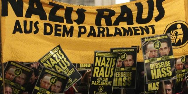 Beč, desničari, predsjednik FPO-a, Heinz-Christian Strache, ozlijeđeni, prosvjednici