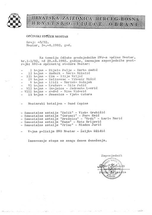 HVO,Petar Zelenika,Mostar