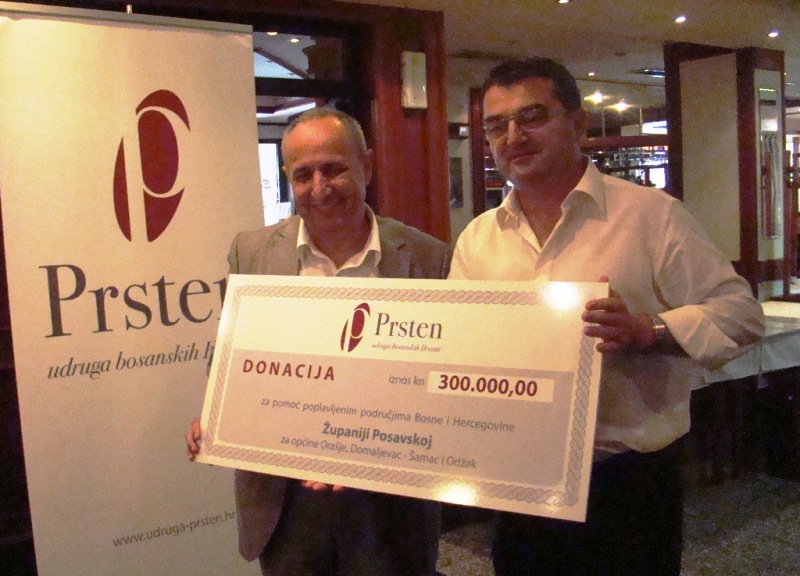 Udruga bosanskih Hrvata , Udruga Prsten, donacije, Posavska županija