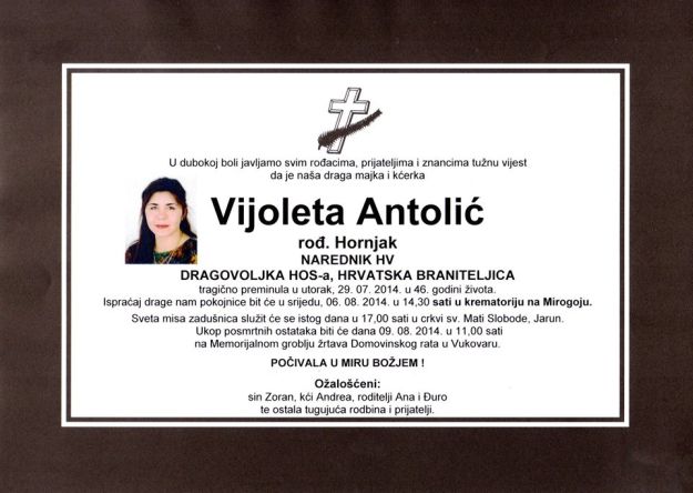 Vijolete Antolić, Vukovar, braniteljske udruge, dragovoljka HOS-a