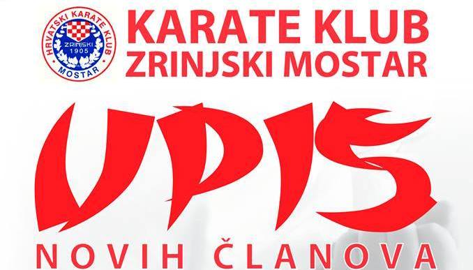 KK Zrinjski, upis novih članova, karate