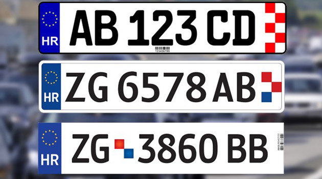 Hrvatska zemlja, pločice, udar, Registarske pločice t, obilježja RH