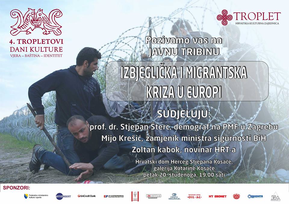 Troplet, Tropletovi dani kulture, javna tribina, agencija UN-a za izbjeglice, izbjeglice, emigranti