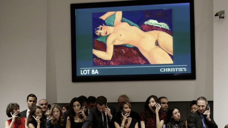 nu couche, dražba, Platno Amedea Modiglianija