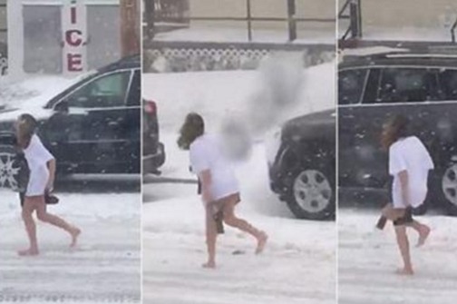 gola, snijeg, kuća, vraćanje