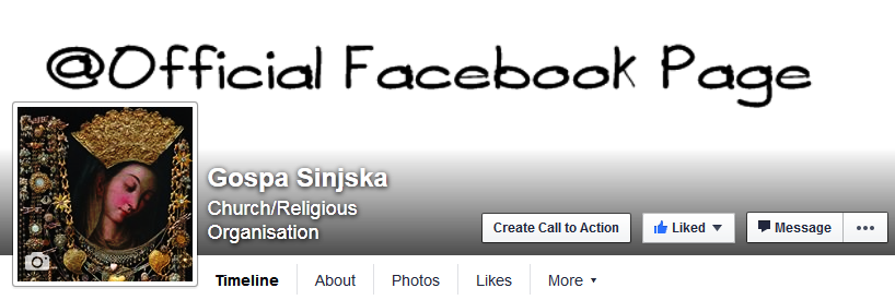 gospa sinjska, Facebook socijalna mreža