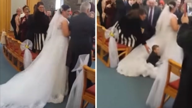 vjenčanje, mlada, dijete, video snimak