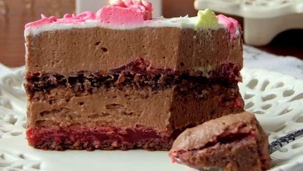 torta, maline, recept