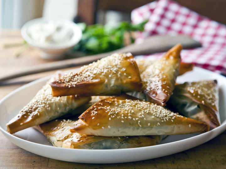 trokutići, špinat, sir