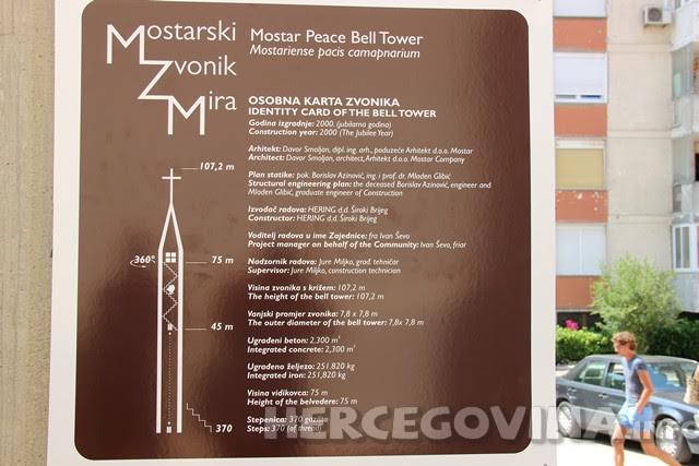 Mostarski zvonik mira, zvonik, lift