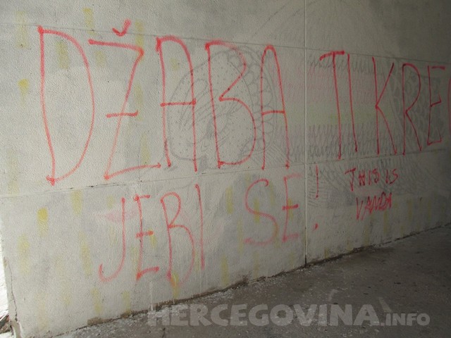 grafit, poruka, Mostar