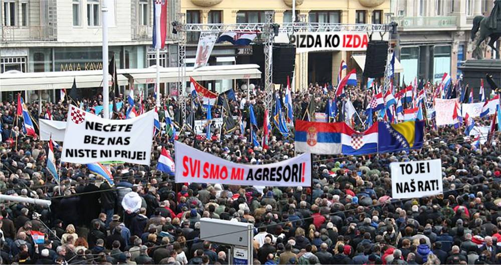 prosvjedi, humor, Trg bana Jelačića