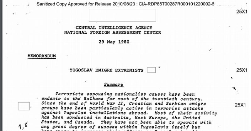 UDBA, CIA, hrvatska emigracija