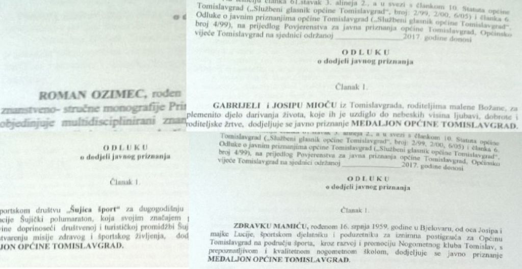 Tomislavgrad, Odlikovanje