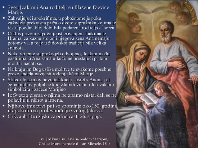 Sveti Joakim i Ana, imendan