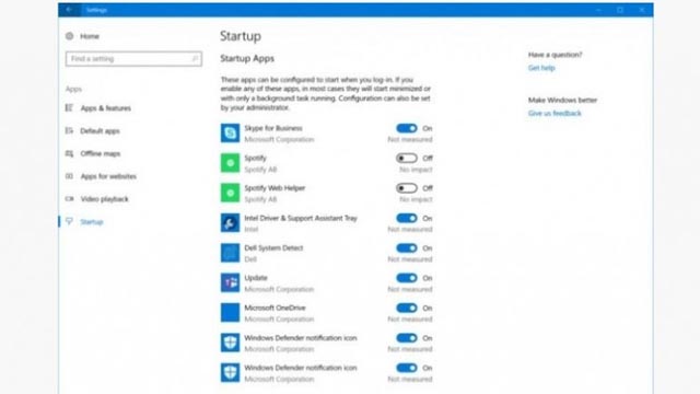 windows 10 start up menu