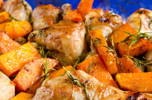 pečena piletina, tikva, recepti, slani recepti