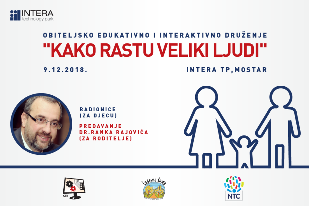 Obiteljsko i interaktivno druženje: radionice i predavanje dr.Ranka Rajovića: KAKO RASTU VELIKI LJUDI