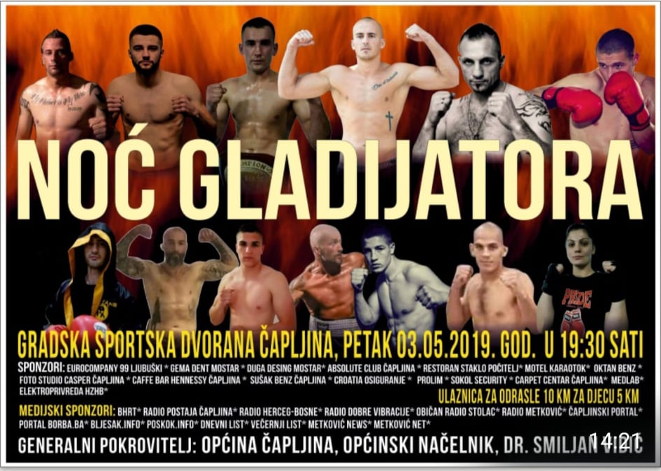 noć gladijatora, Čapljina