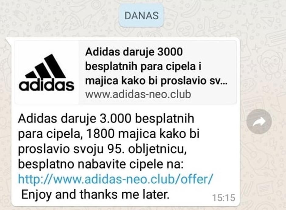 Adidas, prevara