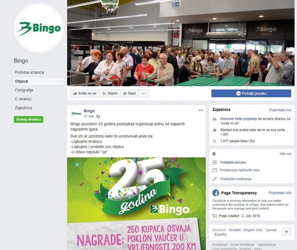 Ponovno se na Facebooku organizira lažna nagradna igra Binga
