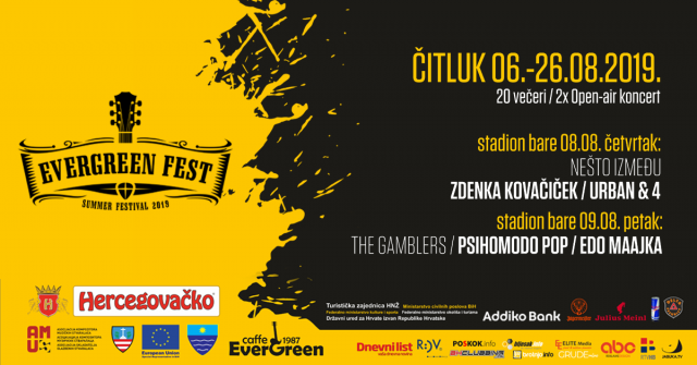 Evergreen fest, Čitluk, koncerti, Psihomodo Pop, Edo Maajka,  Damir Urban, Hercegovina