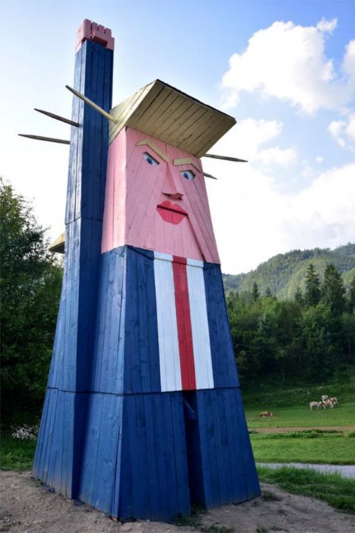 statua , Donald Trump, Slovenija, sevnica