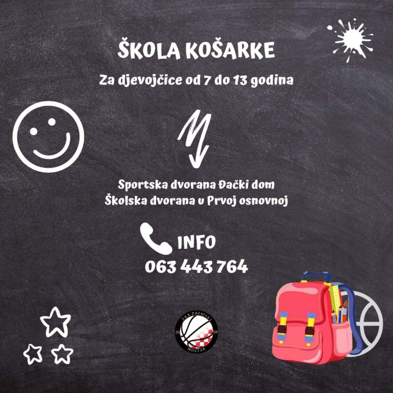 ŽKK Zrinjski 2010, ŽKK Zrinjski 2010, škola košarke