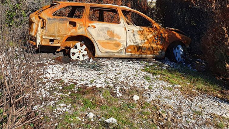 planinica , izgorio automobil