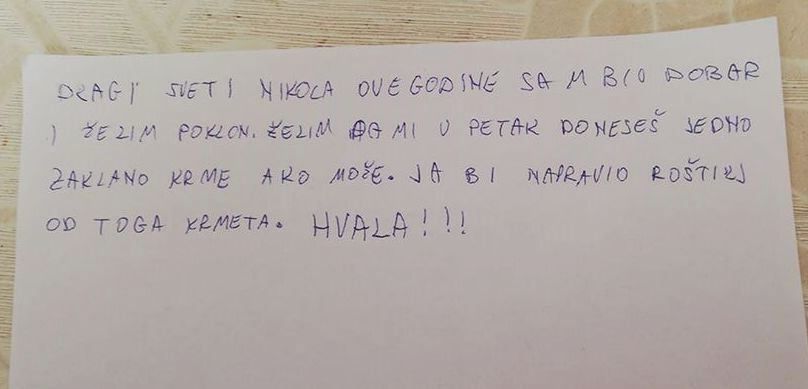 Sveti Nikola, Imotski, pismo