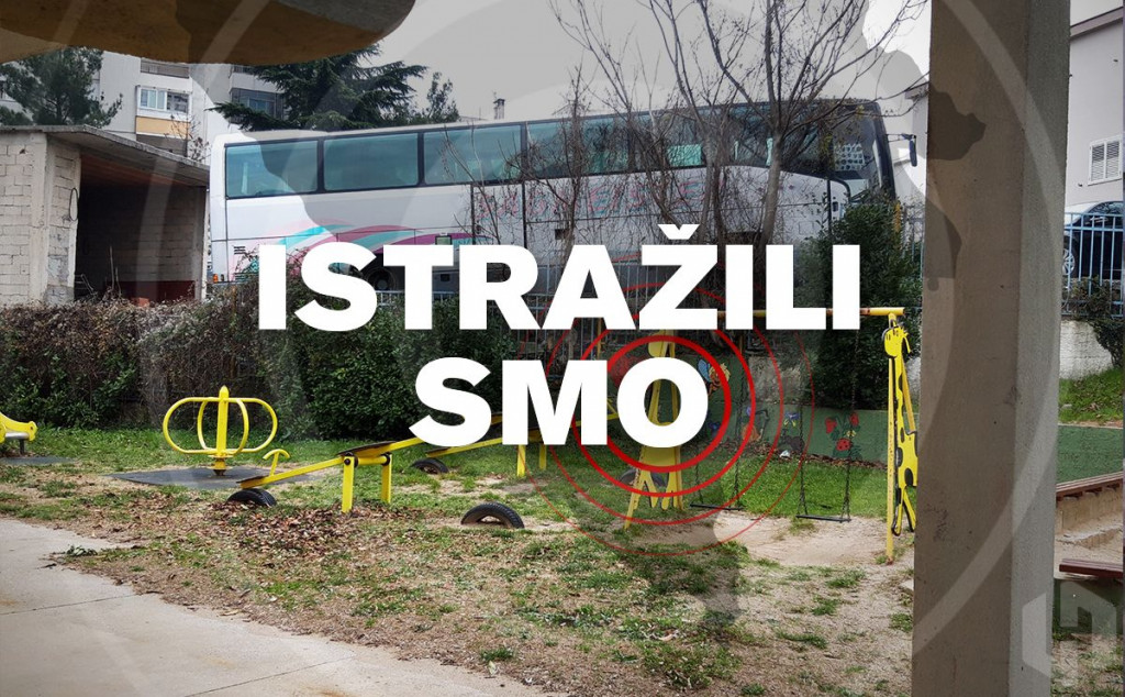 Bijeli brijeg - Stari autobusi pred vratima vrtića