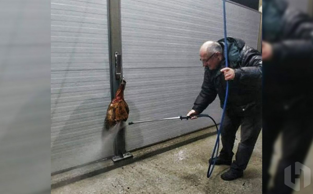 Pranje pršuta u autopraonici