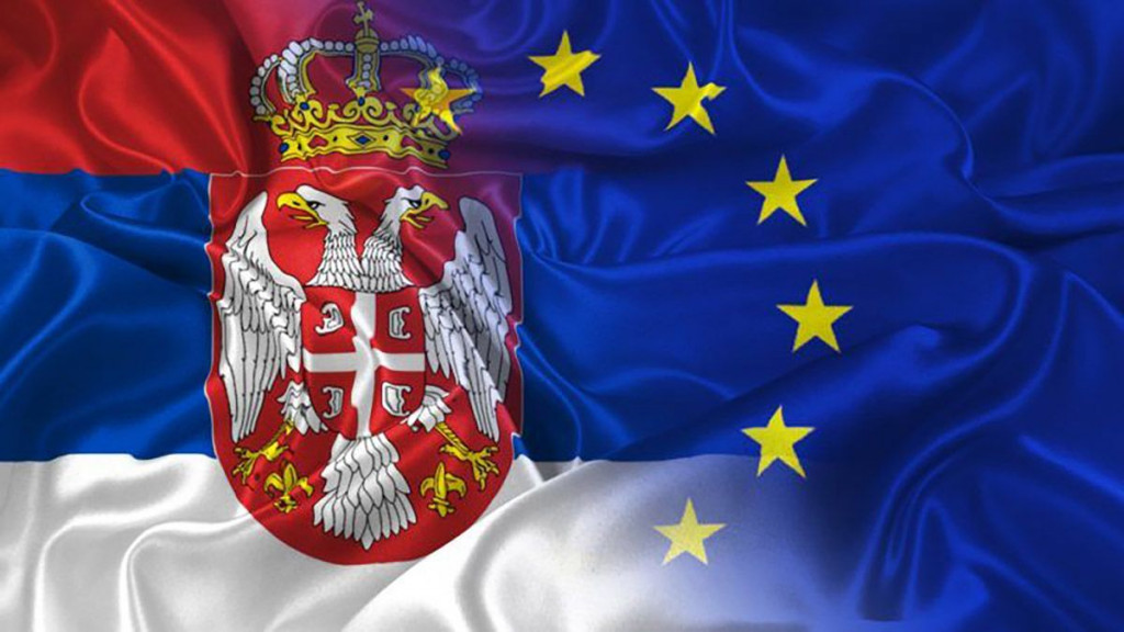 Srbija i EU zastave