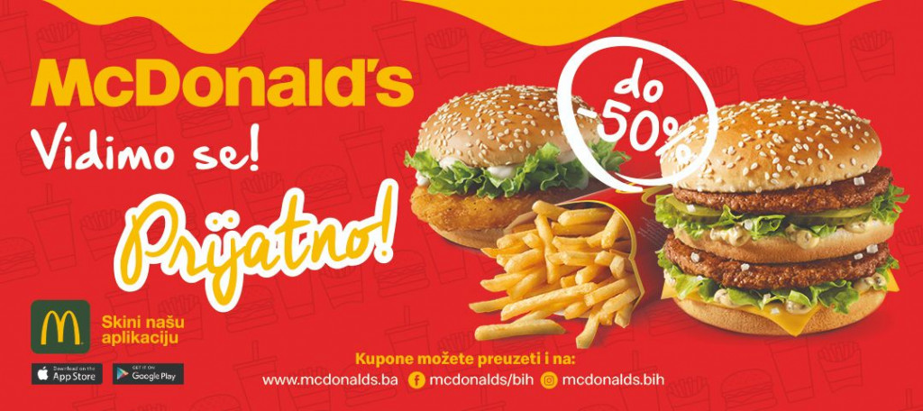 McDonald's, uštede, kuponi, Mepas Mall, Drive M17