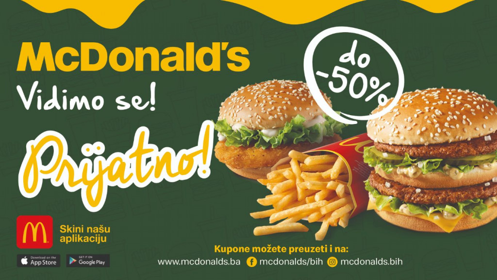 McDonald's, popusti, kuponi, Mostar, Mepas Mall, drive restoran