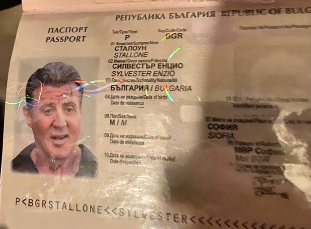 Putovnica bugarski Sylvester Stallone