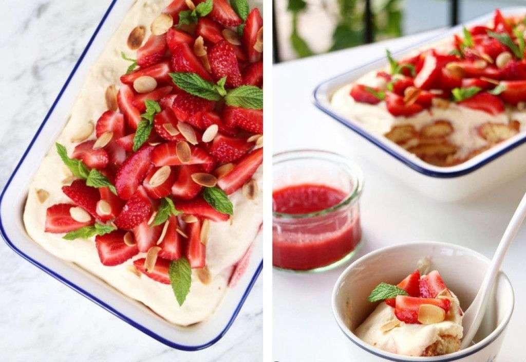 uživam, desert, tiramisu, jagode, vikend