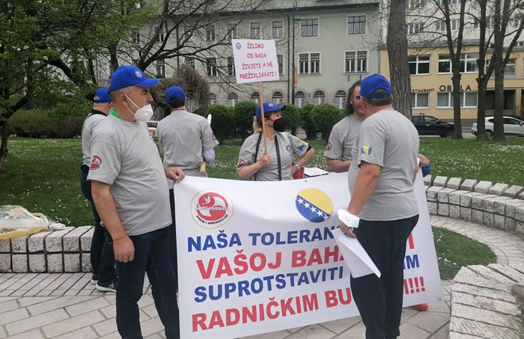 Prosvjedi sindikata Sarajevo