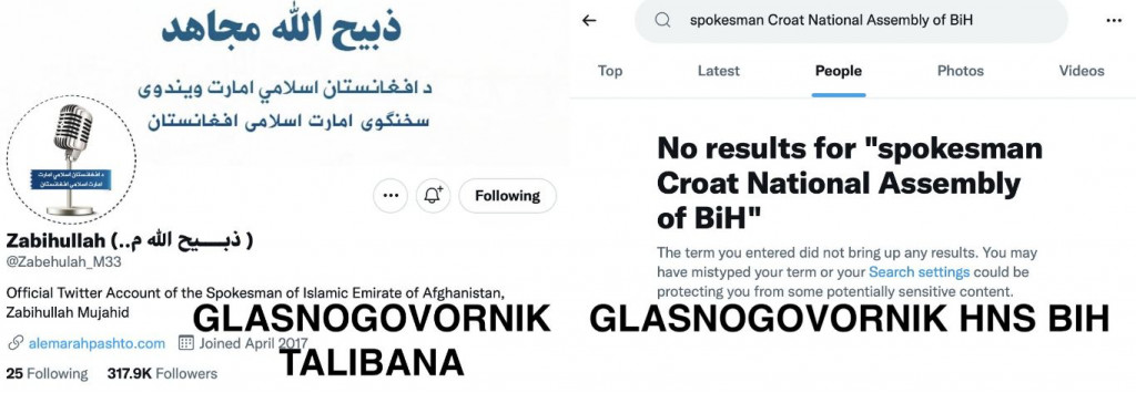 talibani, twitter, HDZ BiH, SDA BIH