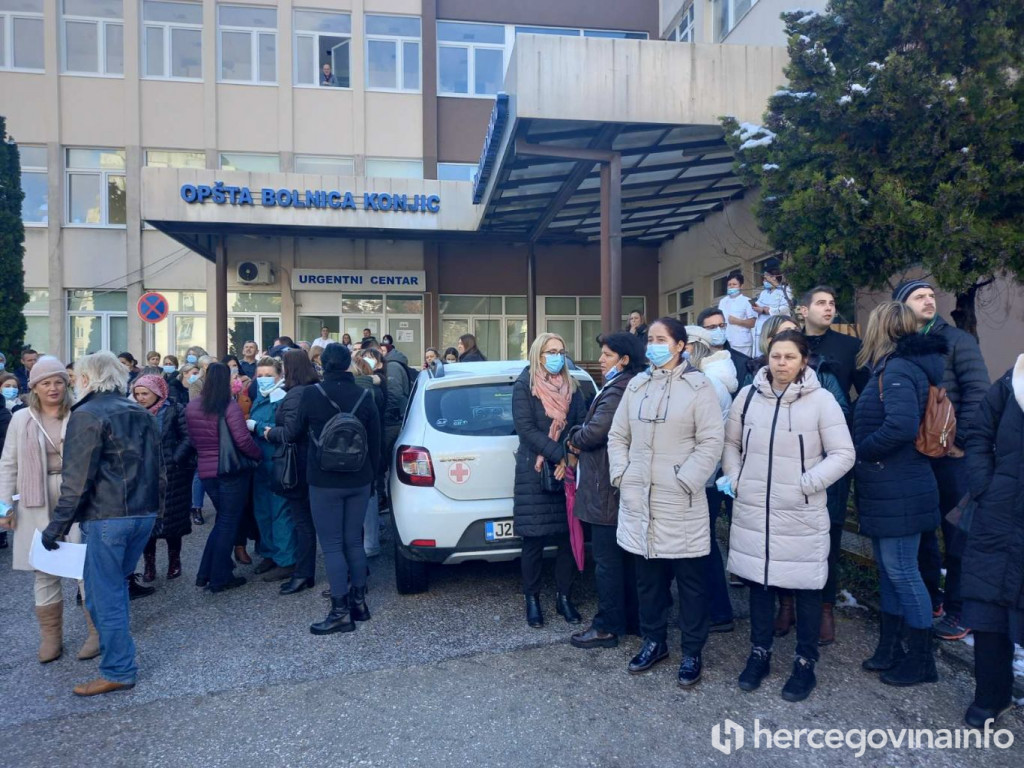 Prosvjed zdravstvenih djelatnika Konjic