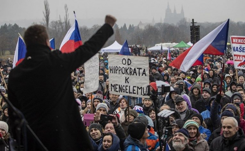 prag, prosvjed, češka