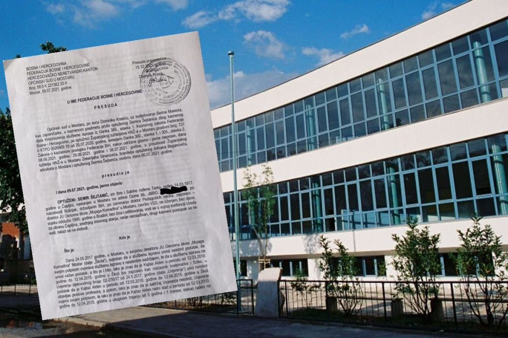 Osnovna škola Mujaga Komadina, Semir Šejtanić, Rašid Hadžović, krivotvorenje dokumentacije