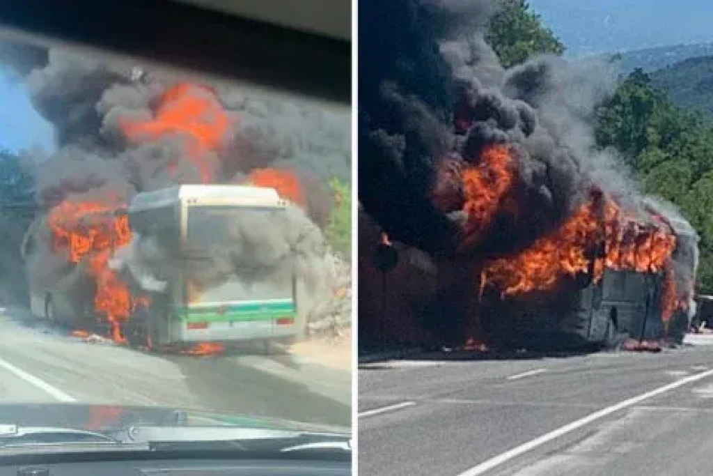 Imotski,zapaljen autobus,Zagvozd