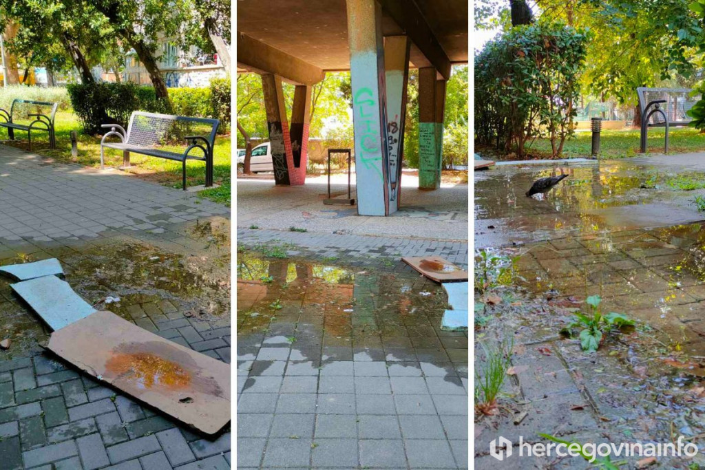 Park nobelovaca,Mostar,kanalizacija